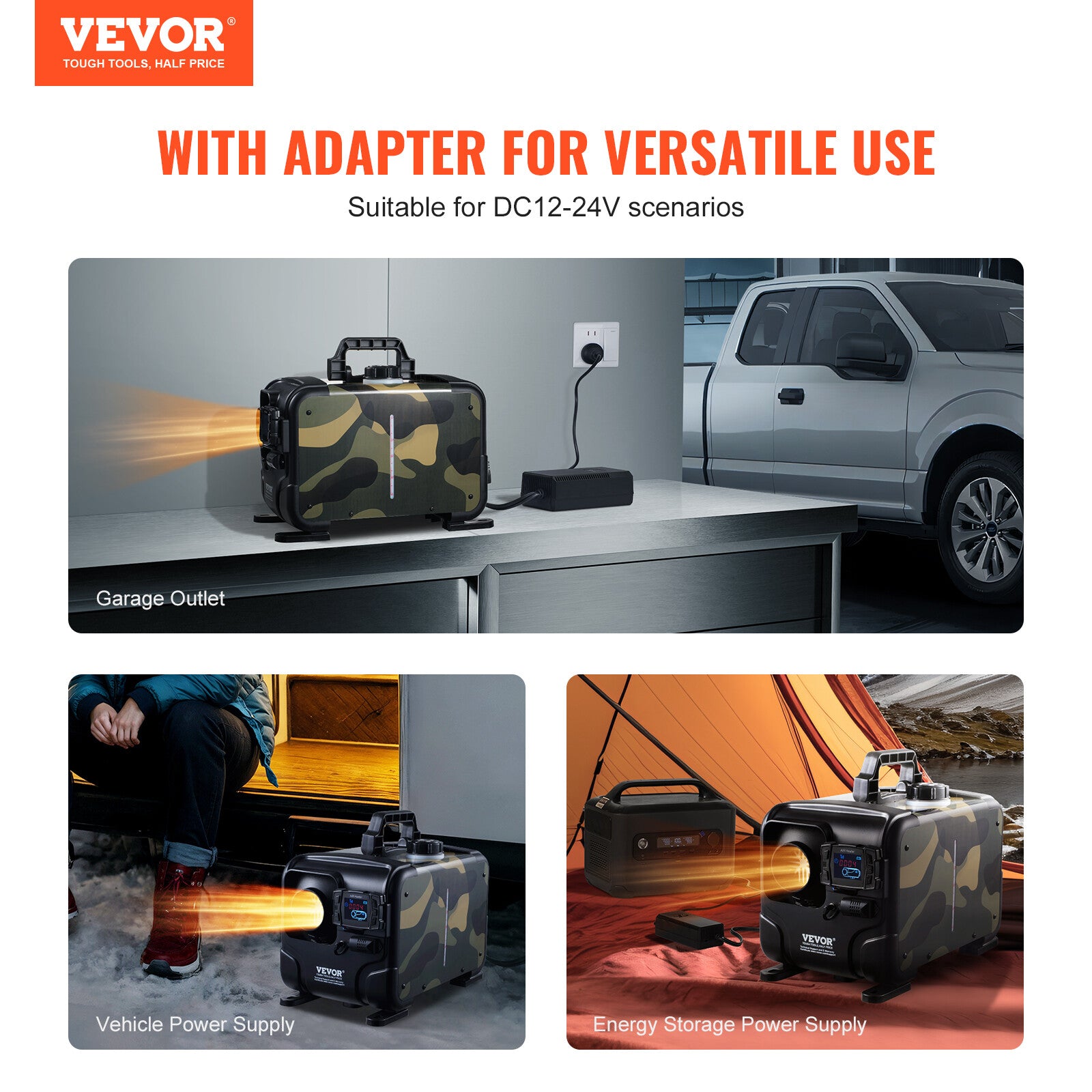 VEVOR Diesel Air Heater All in one 8KW 12V/24V Bluetooth APP Remote Control Car