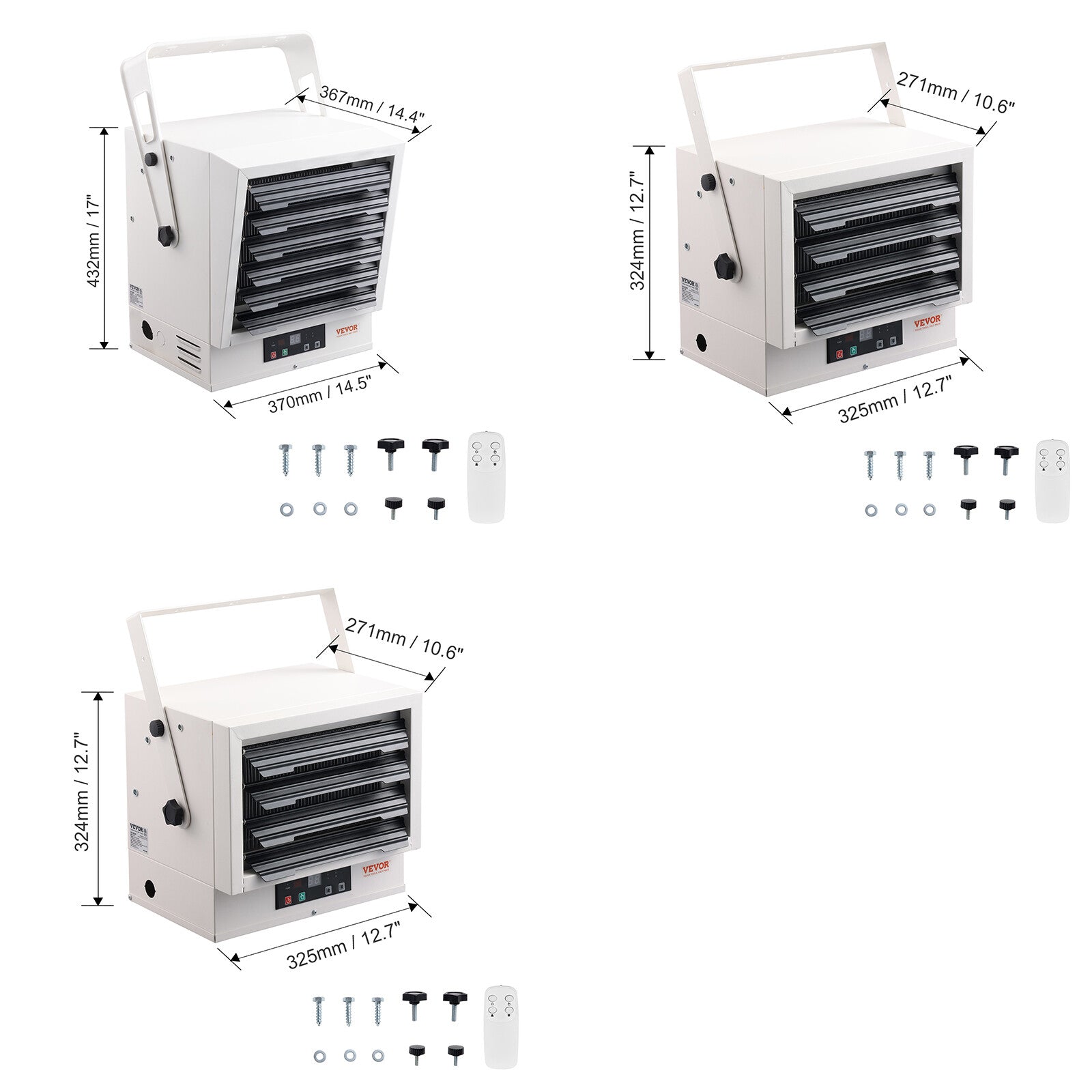 VEVOR Electric Garage Heater, 5000/7500/10000-Watt Digital with Remote Ceiling