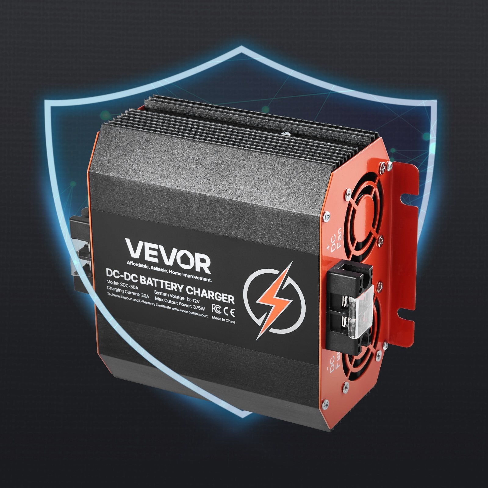 VEVOR 12V 30A DC to DC Charger Battery Charger 375W for Lead-Acid and Lithium