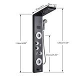 LED Shower Panel Tower Massage System Rain&Waterfall Jets Faucet Stainless Steel