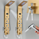 LED Shower Panel Tower Massage System Rain&Waterfall Jets Faucet Stainless Steel