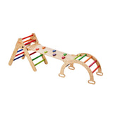 Pikler Triangle Set 5in1 Montessori Climbing Toys for Toddlers M Colorful