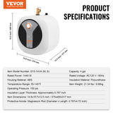 VEVOR 4 gal. Electric Mini Tank Hot Water Heater Shower Compact Storage Upgrade