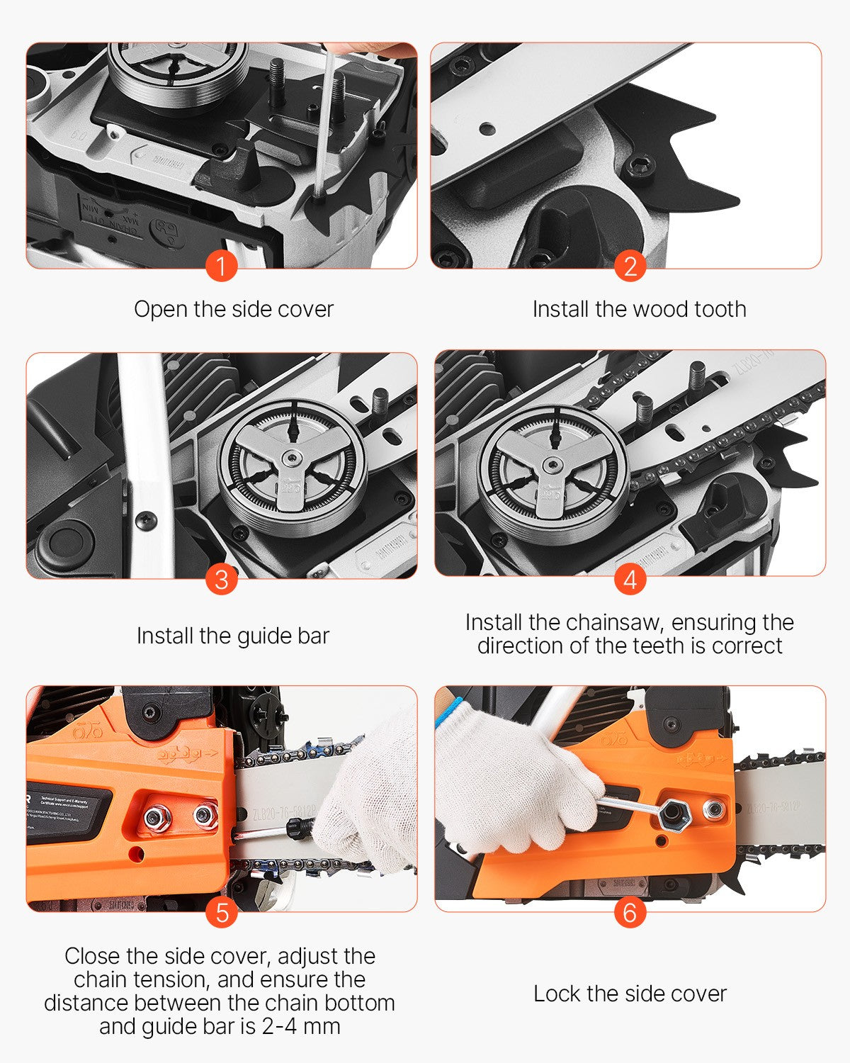 VEVOR 62cc Gas Chainsaw 3.8 HP Gas Powered 20 inch Chainsaw For Wood Cutting