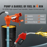 Fuel Transfer Pump Gasoline Pump 16GPM 12V with Hose & Nozzle for Diesel