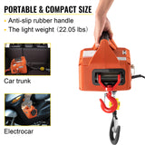 VEVOR 3-in-1 Electric Hoist Winch Portable Crane 1100lbs 25ft w/ Remote Control