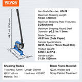 VEVOR 12" Manual Hand Plate Shear Benchtop Cutter Metal Sheet Processing Q235
