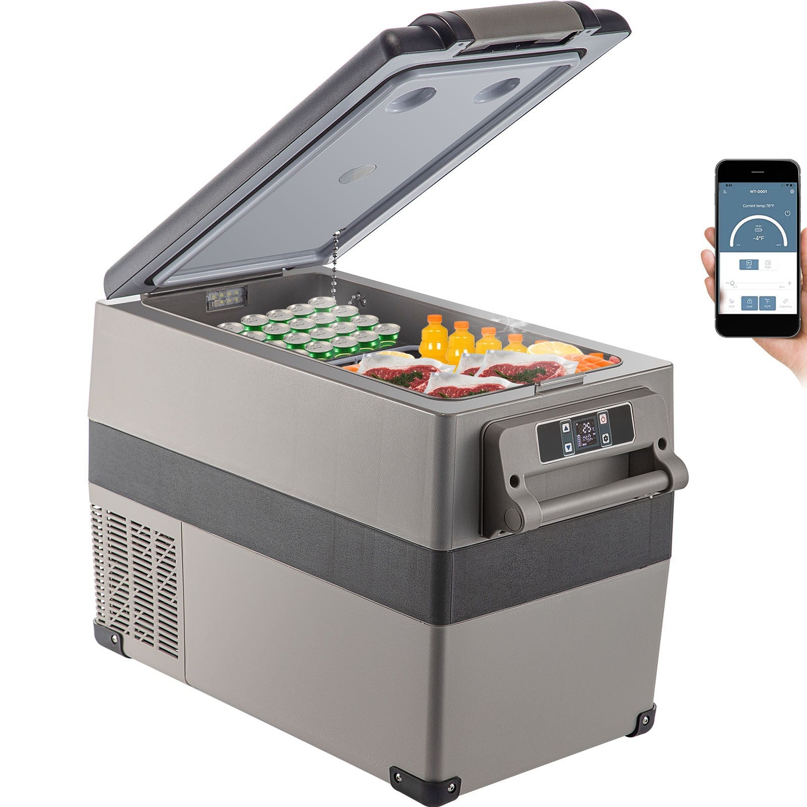 Car Fridge Freezer Cooler 47.5QT Portable Compressor 45L Mini Refrigerator Home