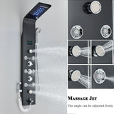 LED Shower Panel Tower Massage System Rain&Waterfall Jets Faucet Stainless Steel