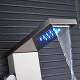 LED Shower Panel Tower Massage System Rain&Waterfall Jets Faucet Stainless Steel