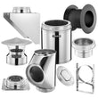 VEVOR External Chimney Kit 6 Inch with Rain Cap Adjustable Bracket Roof Mount