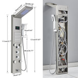 LED Shower Panel Tower Massage System Rain&Waterfall Jets Faucet Stainless Steel