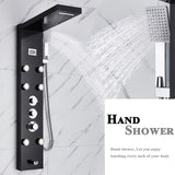 LED Shower Panel Tower Massage System Rain&Waterfall Jets Faucet Stainless Steel