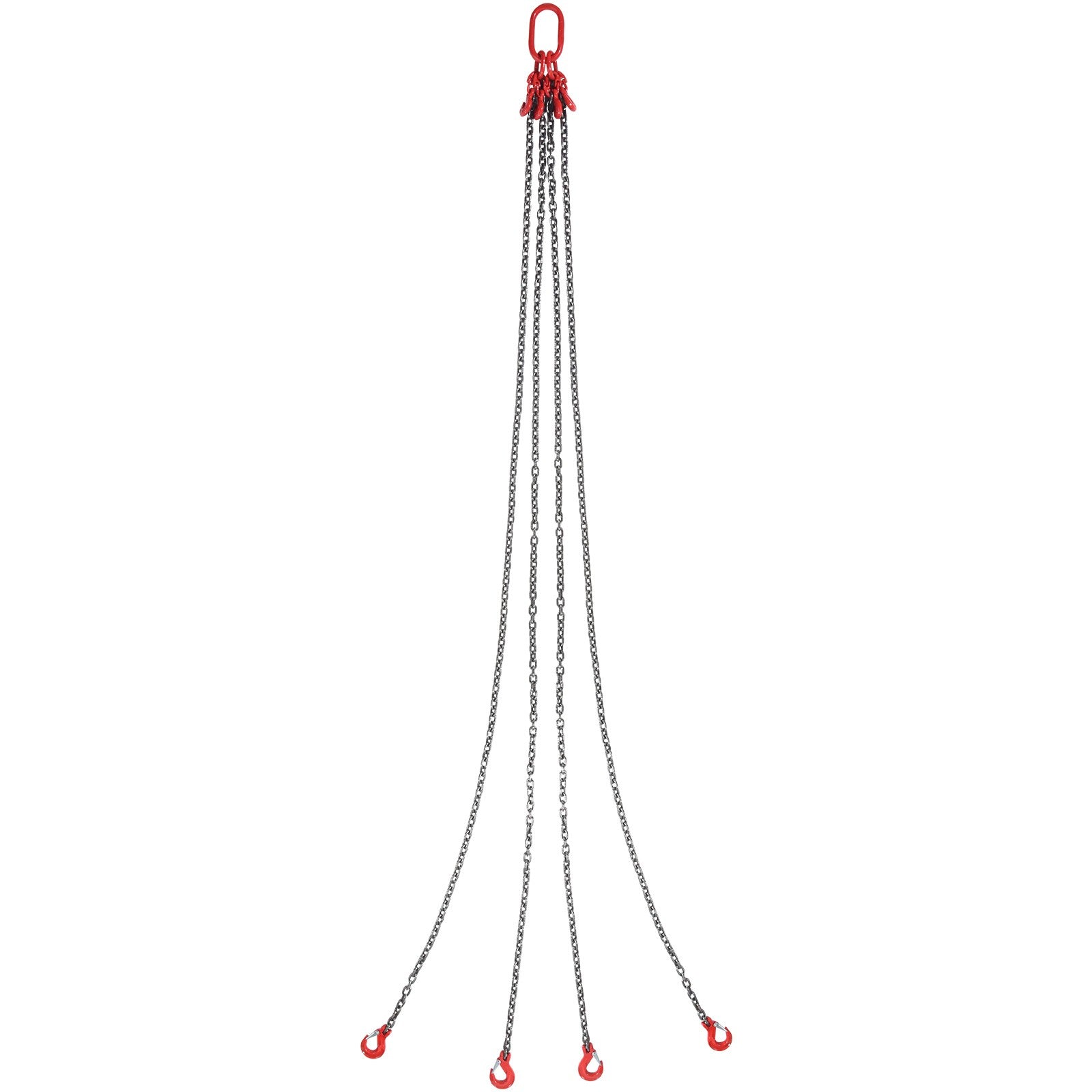 VEVOR 3/8" x 10' Chain Sling 4 Legs G80 Lifting Chain with Grab Hooks 18400 lbs