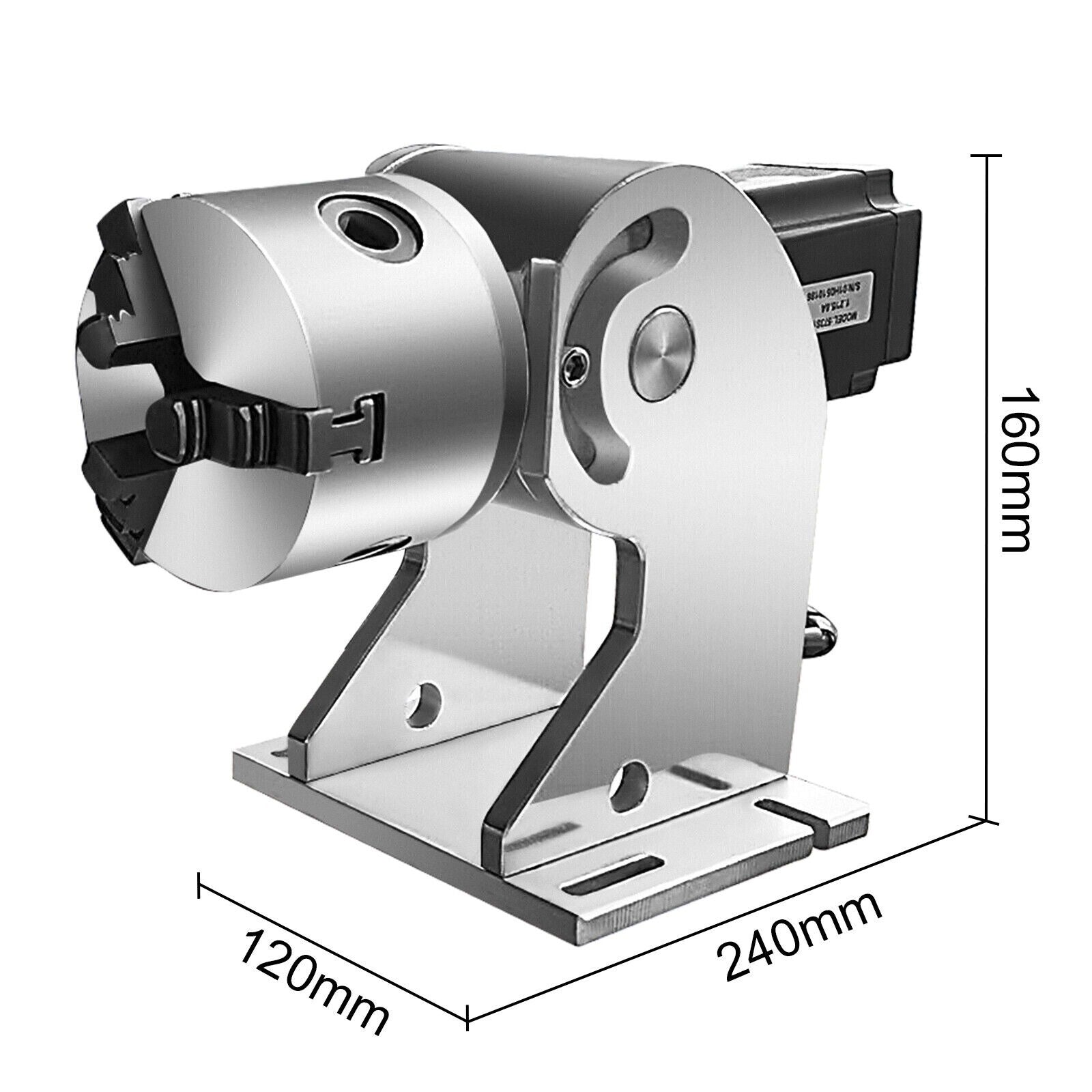 VEVOR Rotary Axis Tool 80mm 3 Jaw Rotary Attachment for Fiber Laser Engraver New