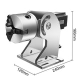 VEVOR Rotary Axis Tool 80mm 3 Jaw Rotary Attachment for Fiber Laser Engraver New