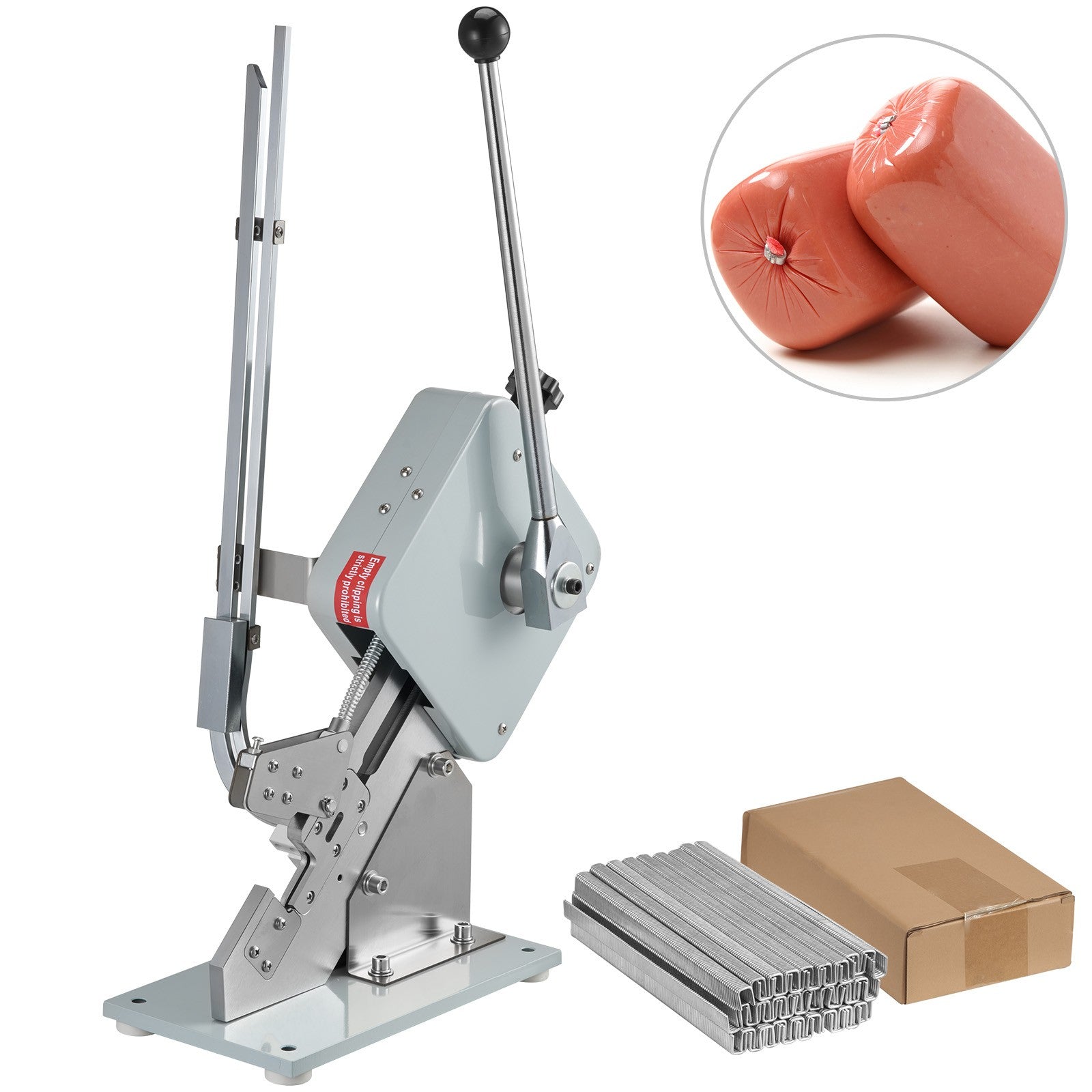 Manual U-shape Sausage Clipper Clipping Machine with 1 Box of Clips(5000pcs)