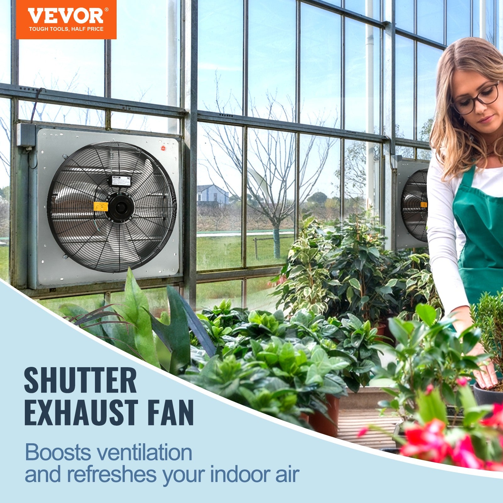 Uimoso Shutter Exhaust Fan Shop Exhaust Fan 24'' Wall Mounted Aluminum 3320 CFM