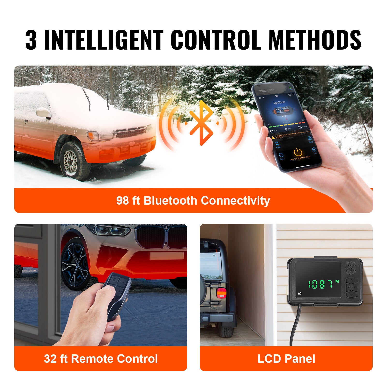 VEVOR Diesel Air Heater 12V 2KW Bluetooth App LCD Display for Car Bus RV Camper