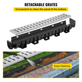 VEVOR Drainage Trench Driveway Channel Drain Kit Metal Grate-5.8"x5.2"-3 Pack