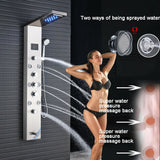 LED Shower Panel Tower Massage System Rain&Waterfall Jets Faucet Stainless Steel