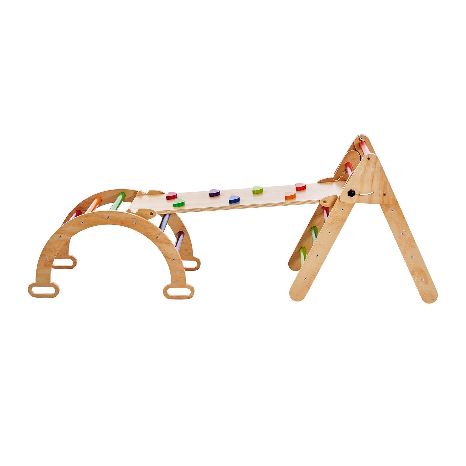 Pikler Triangle Set 5in1 Montessori Climbing Toys for Toddlers M Colorful