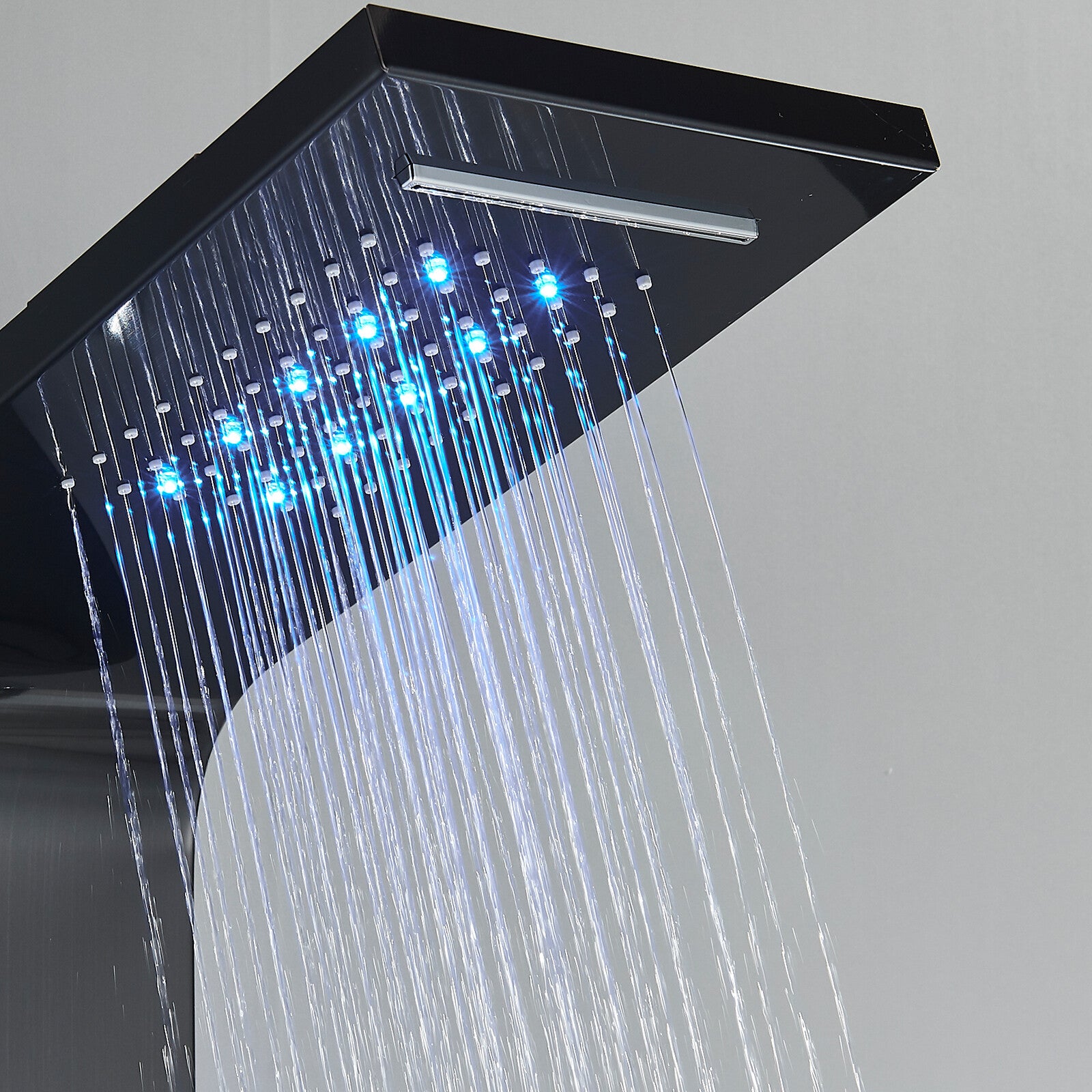 LED Shower Panel Tower Massage System Rain&Waterfall Jets Faucet Stainless Steel