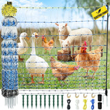 Portable Electric Netting Fence Kit Goats Fencing 35"H x 164'L with Posts Spikes