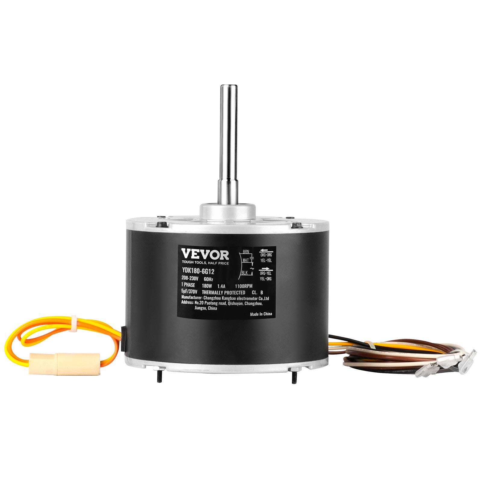 VEVOR Condenser Fan Motor 1/4HP 1100RPM 208-230V 5KCP39EGS070S 5KCP39EGY823S