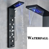 LED Shower Panel Tower Massage System Rain&Waterfall Jets Faucet Stainless Steel
