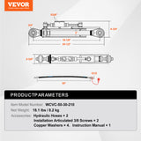 VEVOR Hydraulic Top Link Cat.1-1 With Locking Block 18 1/8”-26 3/8” With 2X Hose