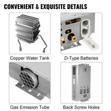 VEVOR 18L Portable Tankless Natural /Propane Gas Hot Water Heater Instant Boiler