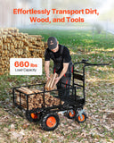 Electric Utility Cart 660lbs Capacity Power Wagon 36V 432W Wheelbarrow