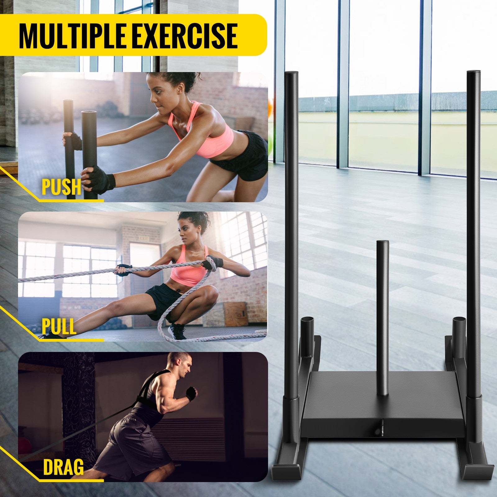 Weight Sled System Push Pull Drag Power Speed Athlete Strength Workout