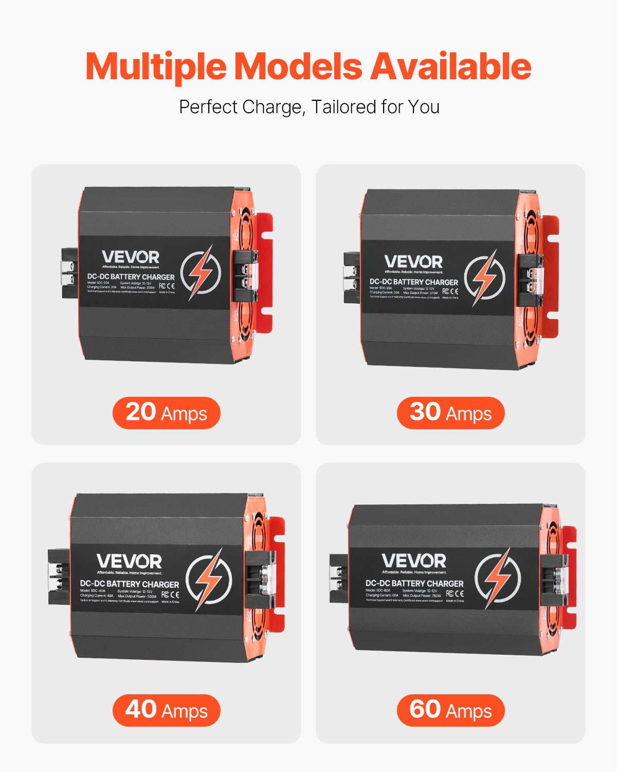 VEVOR 12V 30A DC to DC Charger Battery Charger 375W for Lead-Acid and Lithium