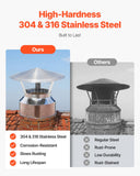 VEVOR External Chimney Kit 6 Inch with Rain Cap Adjustable Bracket Roof Mount