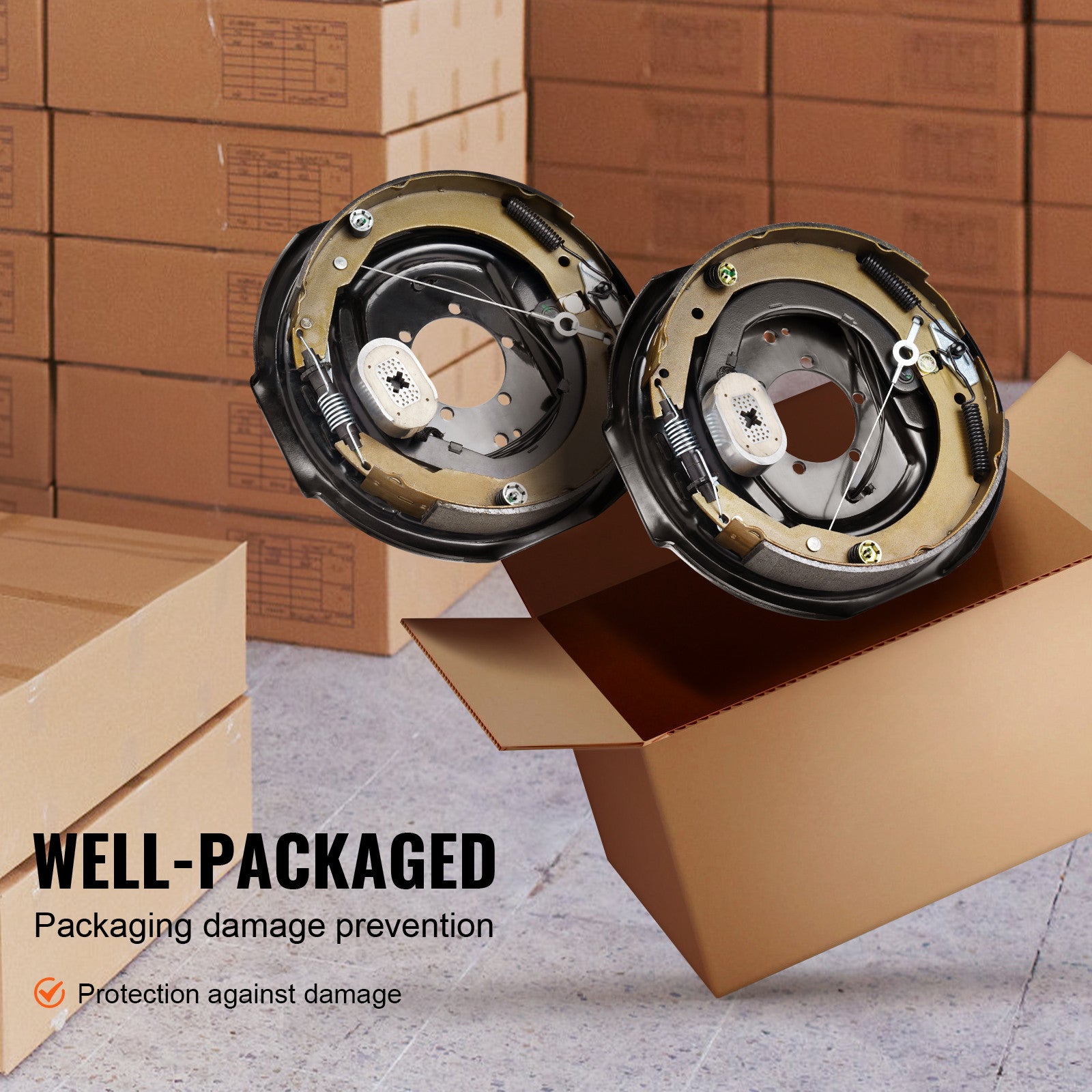 Electric Trailer Brake 12" x 2" Self-Adjusting Assembly 1 Pair 7000 lbs