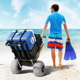 VEVOR Beach Dolly Wagon Beach Cart w/12" Balloon Wheels for Sand Beach Gardening