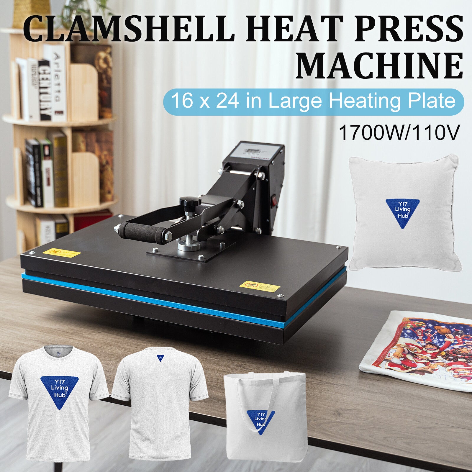 16" x 24" Clamshell Heat Press Machine for T-Shirt Digital Transfer Sublimation