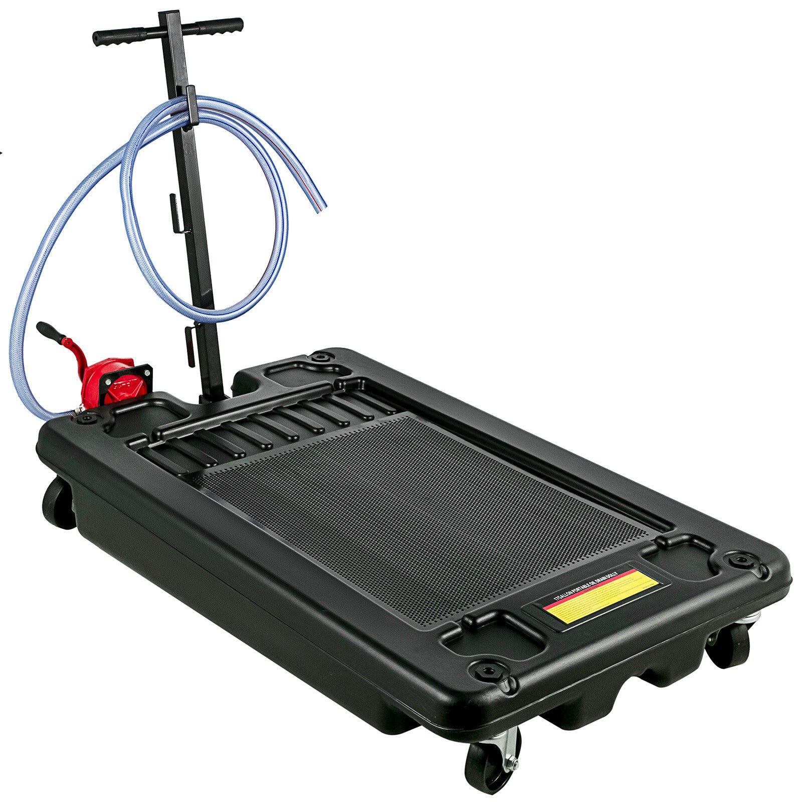 VEVOR 17 Gallon Low Profile Heavy Truck Car Oil Drain Pan w/ Pump & Wheels