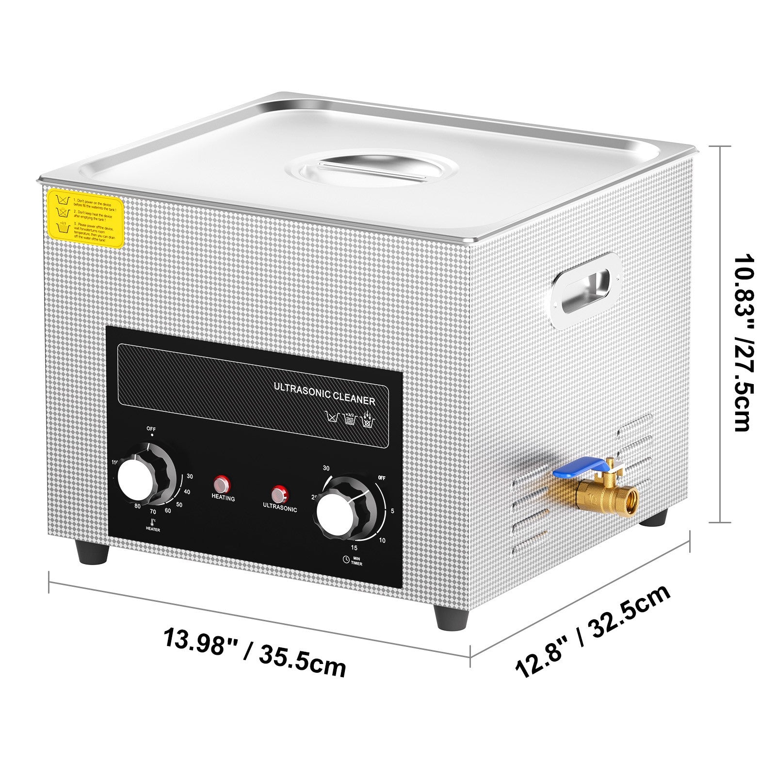 15L Ultrasonic Cleaner with Heater Timer & Basket Digital Sonic Heating Machine
