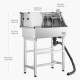 VEVOR 34 inch Dog Grooming Bath Tub Stainless Steel with Faucet for Pets
