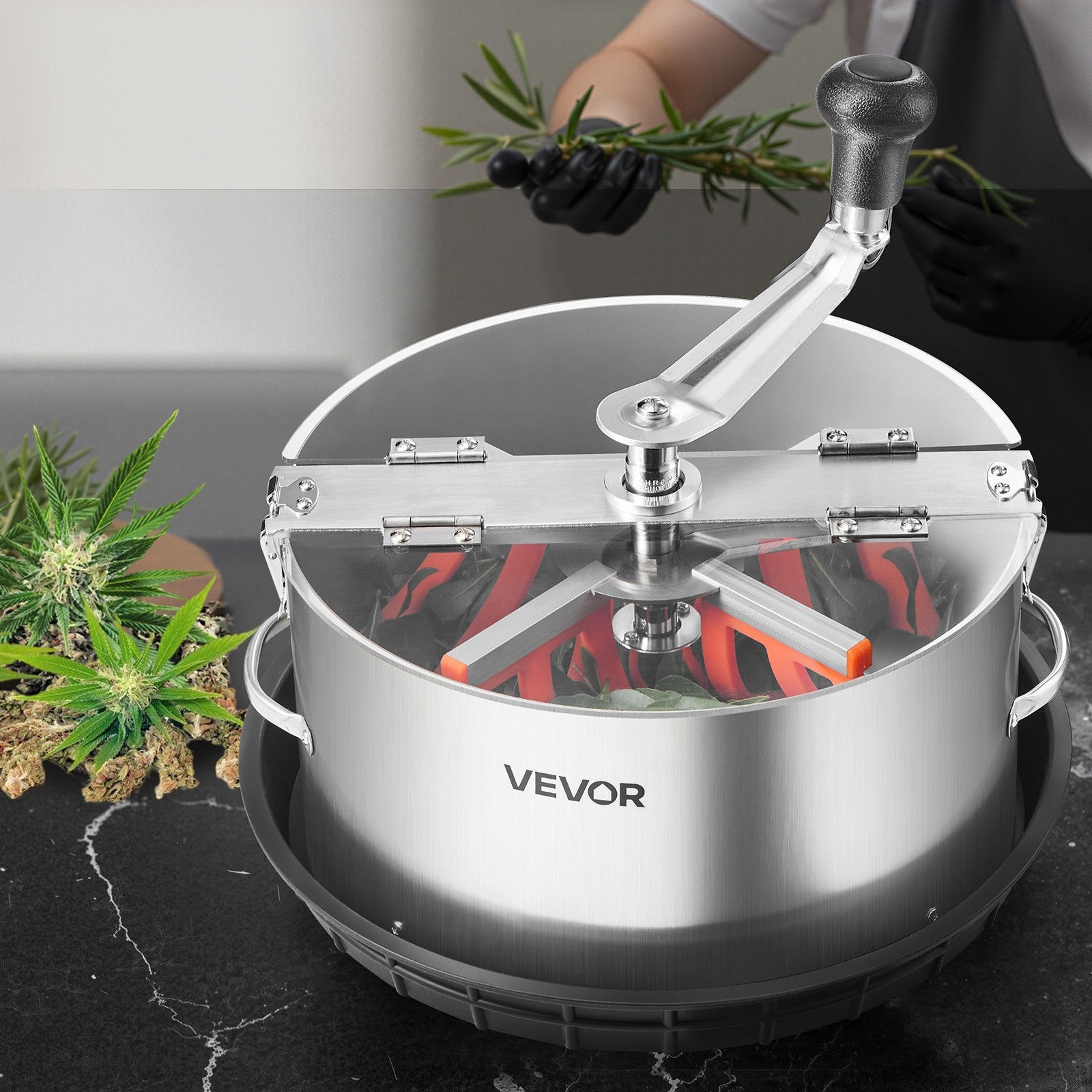 VEVOR Manual Bud Leaf Trimmer 12 in Electric Reaper Bowl Hydroponic Trimming