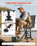VEVOR Hunting Chair 360° Swivel Silent Folding Blind Chair Adjustable Legs