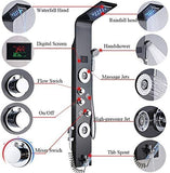 LED Shower Panel Tower Massage System Rain&Waterfall Jets Faucet Stainless Steel