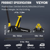 VEVOR Low Profile Floor Jack 1.5 Ton Aluminum Steel Racing Jack w/Dual Piston
