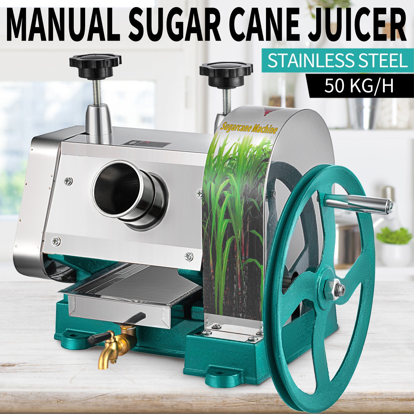 Manual Sugar Cane Press Juicer Juice Machine Commercial Extractor Mill 50KG/H