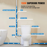 Uimoso Macerating Toilet System with 700W Pump Upflush Toilet For Basement