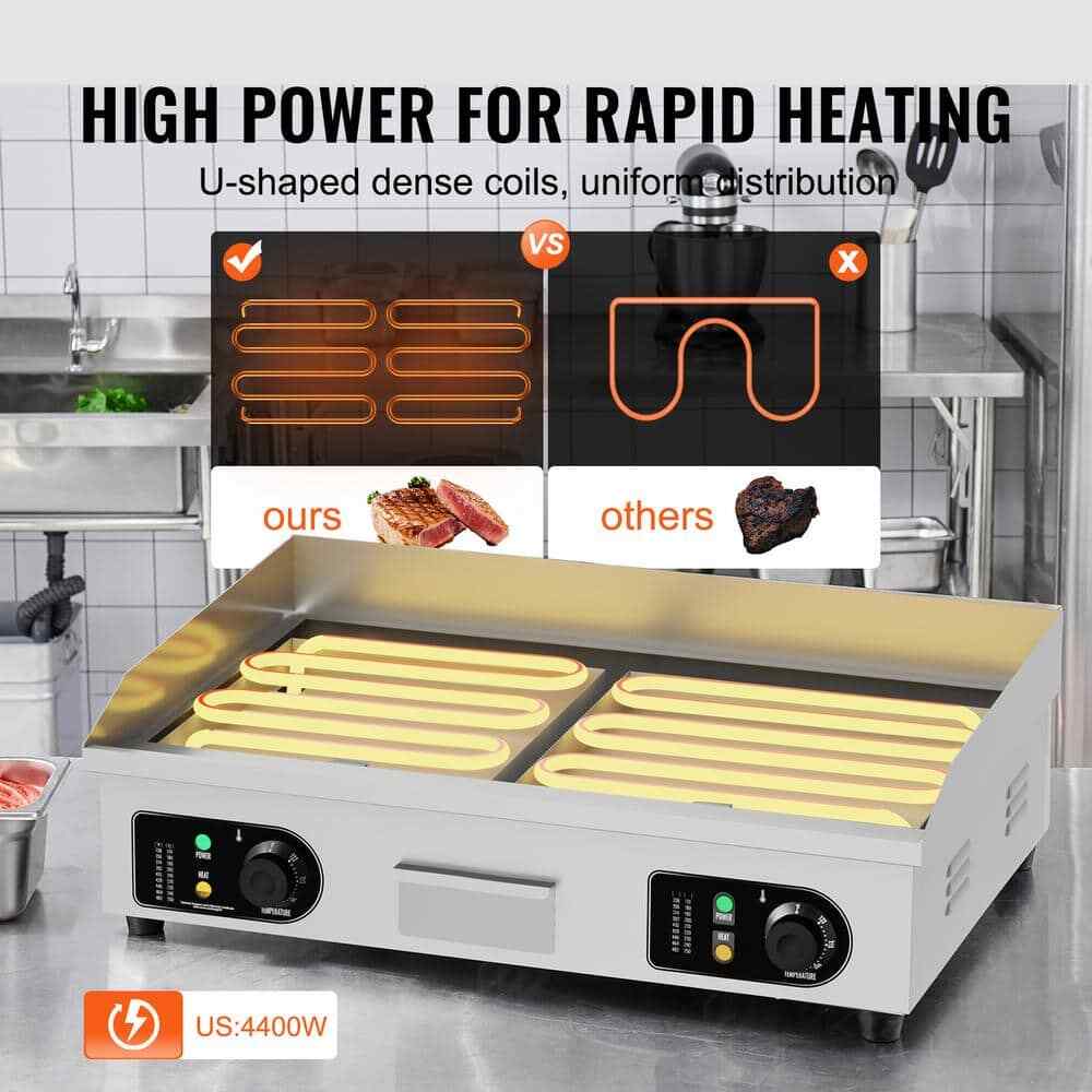 VEVOR Commercial Electric Griddle, 4400W Countertop Flat Top Grill,28.74"x15.75"