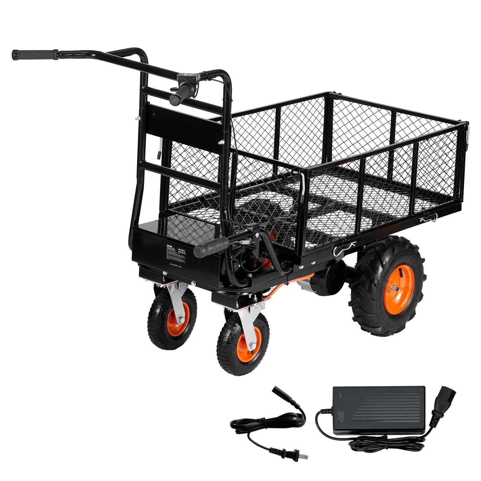 Electric Utility Cart 660lbs Capacity Power Wagon 36V 432W Wheelbarrow